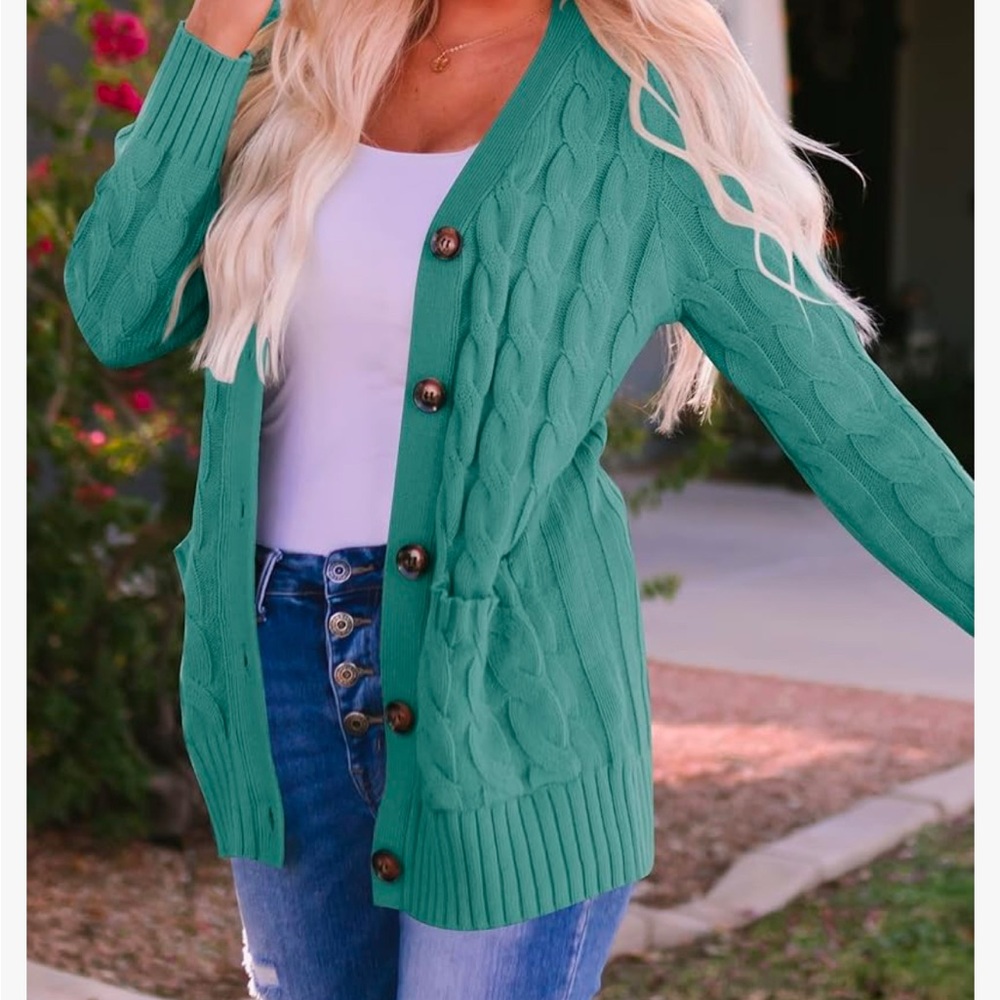 Cable Knit Cardigan Sweater